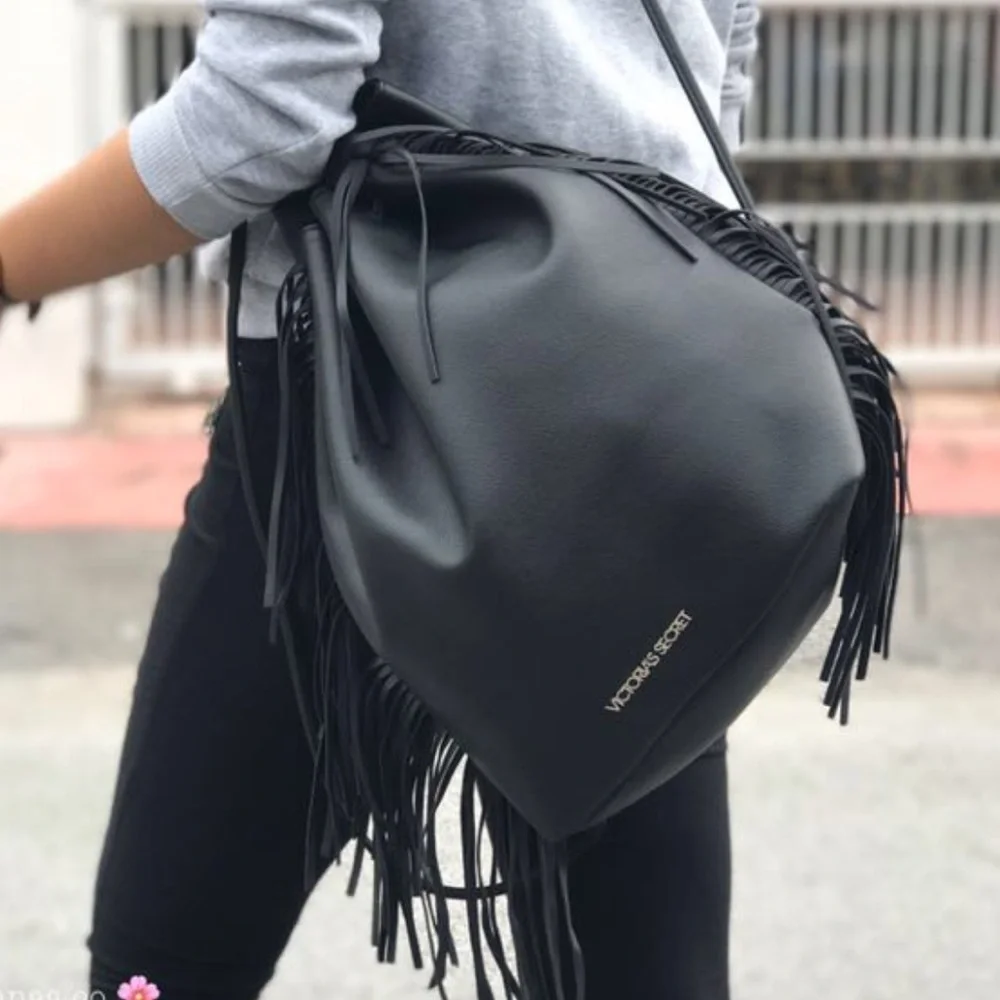 VICTORIA’S SECRET FRINGE BACKPACK VEGAN FAUX LEATHER